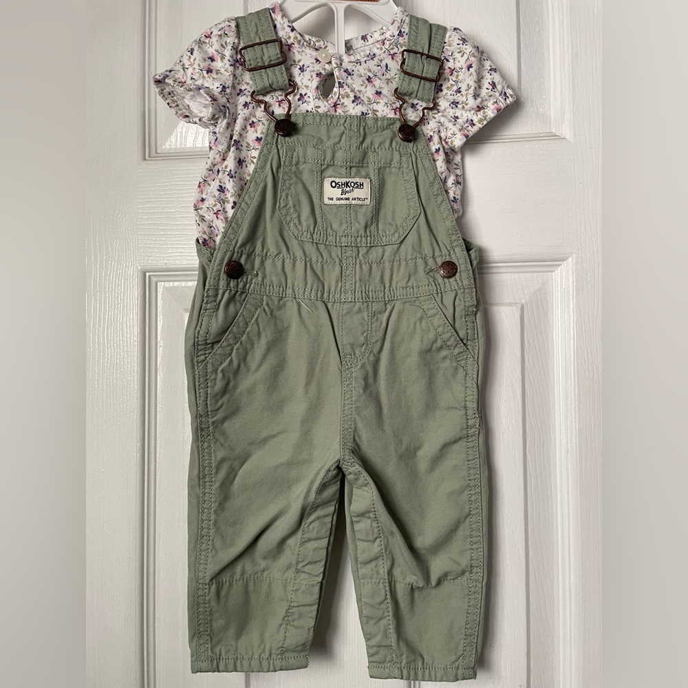 OshKosh B'gosh Sage Green Kids Overalls